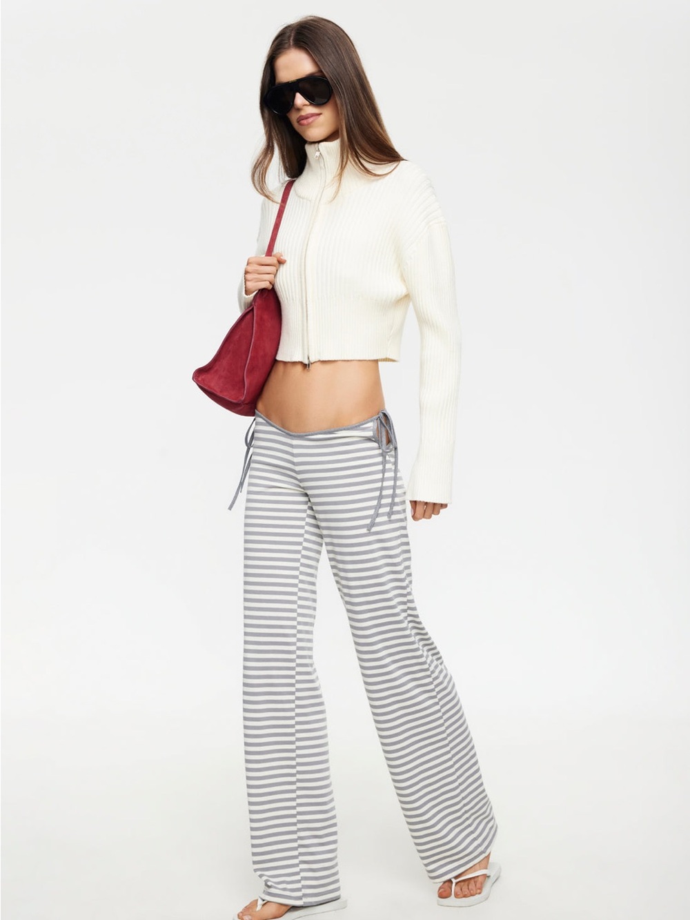 Lioness - Bloom Tie Pant - Ash Stripe